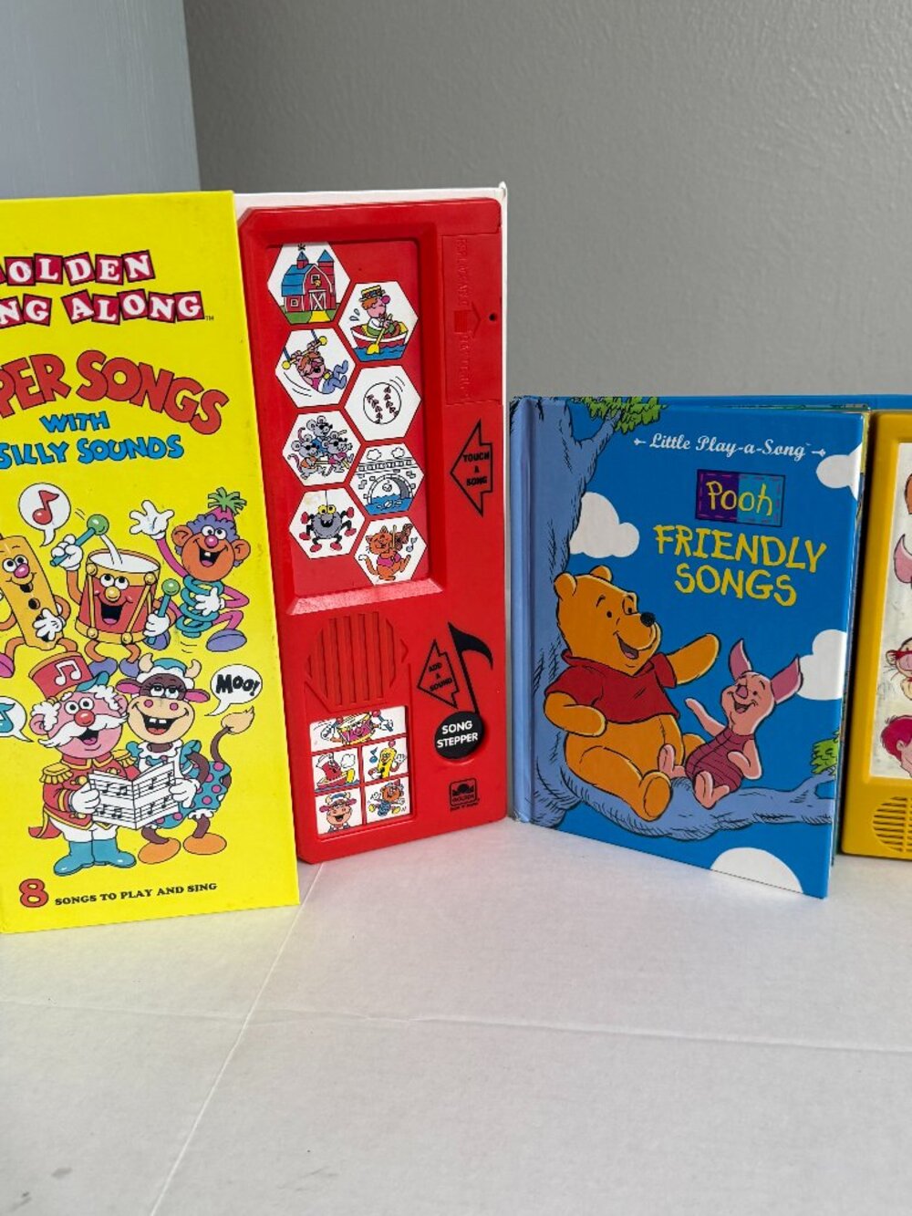 Lot Golden Sing Along Super Songs Children's Book 1992 Winnie Pooh Play Music